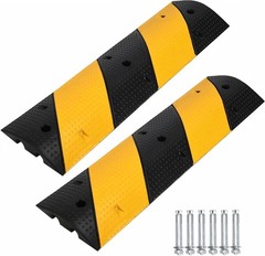 💎2 Pk Rubber Speed Bump Heavy Duty 2 Channel Modular Cable Protector Ramp 25000