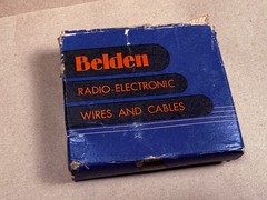 Vintage In Box 8837 BELDEN #20 BRAID CLOTH PUSH-BACK SOLID WIRE Yellow 25FT NOS