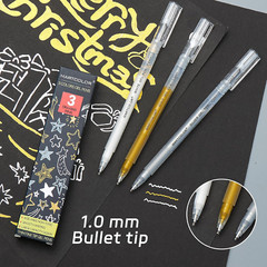 Gold Silver White Gel Pens 1mm Fine Point Gel Ink Pen Opaque Archival Ink Pens