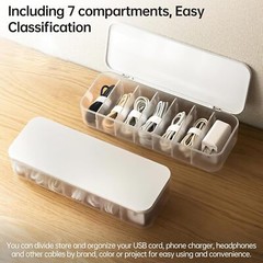 Cable Organizer Storage Box with 7 Wire Ties,Desktop Management Box…