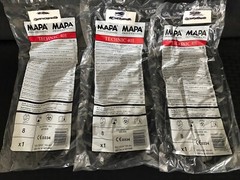 (3 Pair) MAPA Technic 401 Professional Light Chemical Neoprene Gloves #8 401308