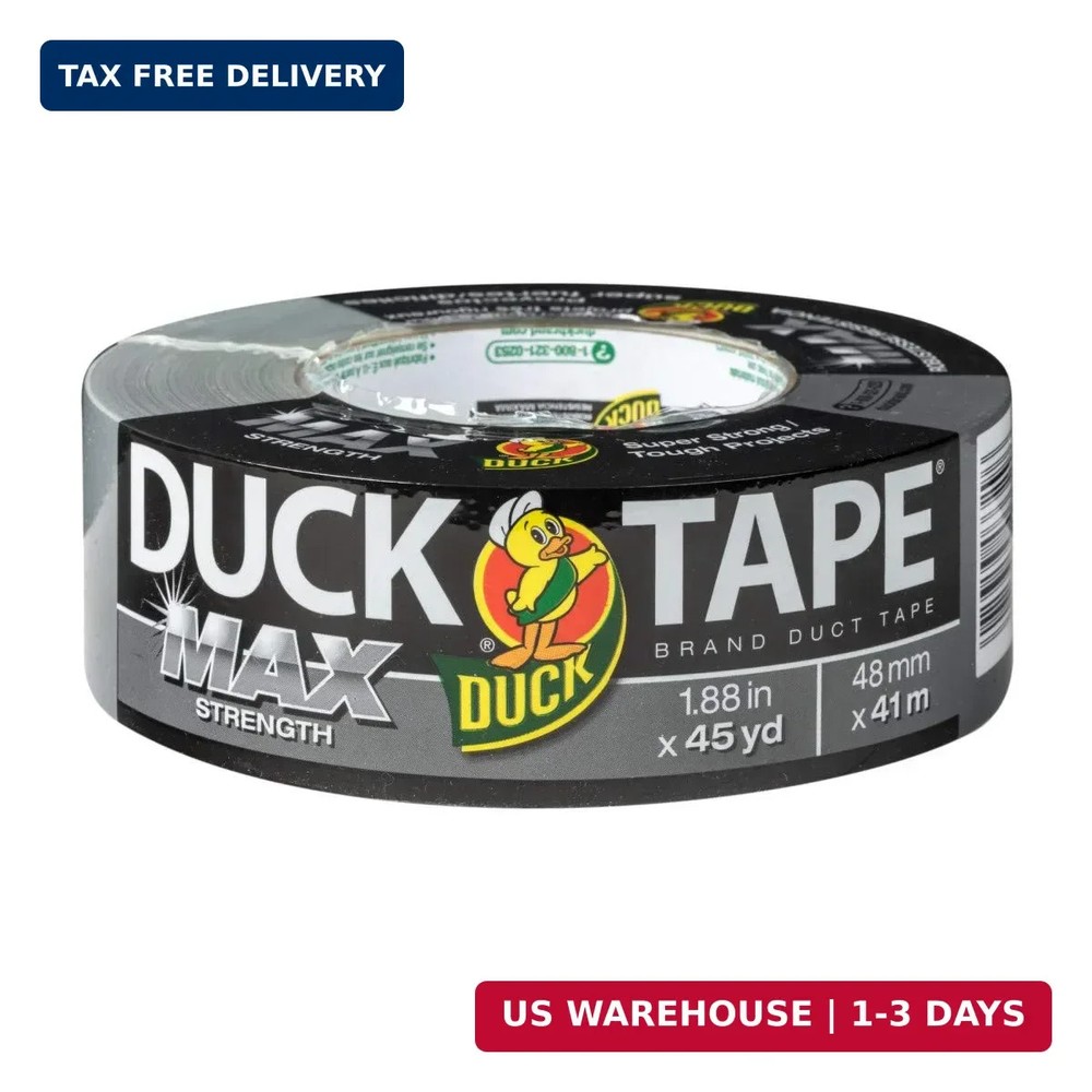 Duck Brand Max Strength Duct Tape – 1 Roll – Heavy Duty Hold – 1.88 Inch x 45 Ya