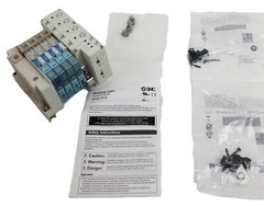 SMC SS5Y3-10S-X597 Pneumatic Manifold Bank 4 Station Base IN508-36-A NEW