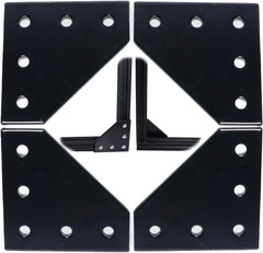 10Pcs 2020 Corner Bracket Plate Anodised L Shape 5 Hole 90 Degree outside Joinin