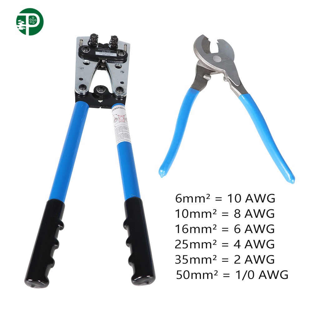 For 10,8,6,4,2,0 AWG Wire Cable Crimper and Cable Wire Cutter Tool Set
