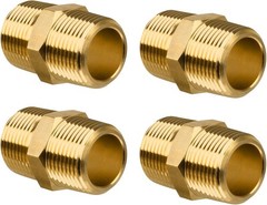 Corrosion Resistant Hex Brass Nipples for High Pressure Applications – Set of 4