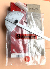 STARRETT No. C182 Satin Chrome Finish Steel Protractor. Made in the USA 🇺🇸!!
