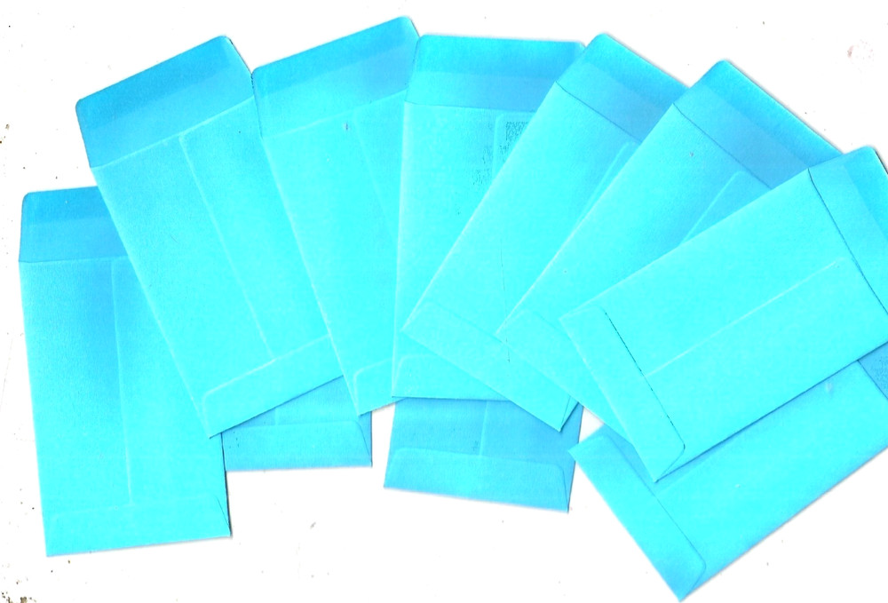 (10) Beautiful Blue Coin Envelopes 2.25 x 3.55. ”’Free Shipping”””