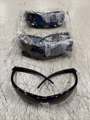 KLEENGUARD 14481 NEMESIS SAFETY GLASSES BLACK FRAME BLUE MIRROR (3 PACK)