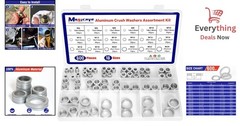 600pc Aluminum Crush Washer Assortment Kit 18 Sizes Oil Drain Plug Gasket M6-M24