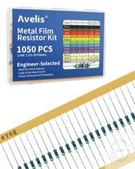 1050 Pcs 30 Values Resistor Kit 1/4 W +-1% Metal Film Fixed Resistors Assortment