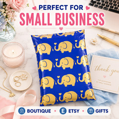 Elephant Poly Mailers 6×9 Self Seal Designer Boutique Shipping Bags Envelopes