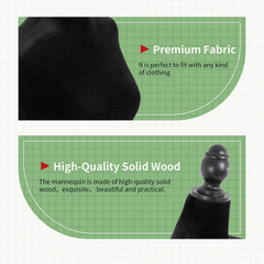 FDW Adjustable Female Dress Form Sewing Mannequin Wooden Tripod Stand Black