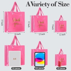 200 Pcs Thanks Bags with Handle Bulk Thank You Merchandise Bags 3 Size Plasti…
