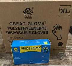 Great Gloves Polyethylene Gloves (PE) XL Disposable Food Grade 10,000 PCS