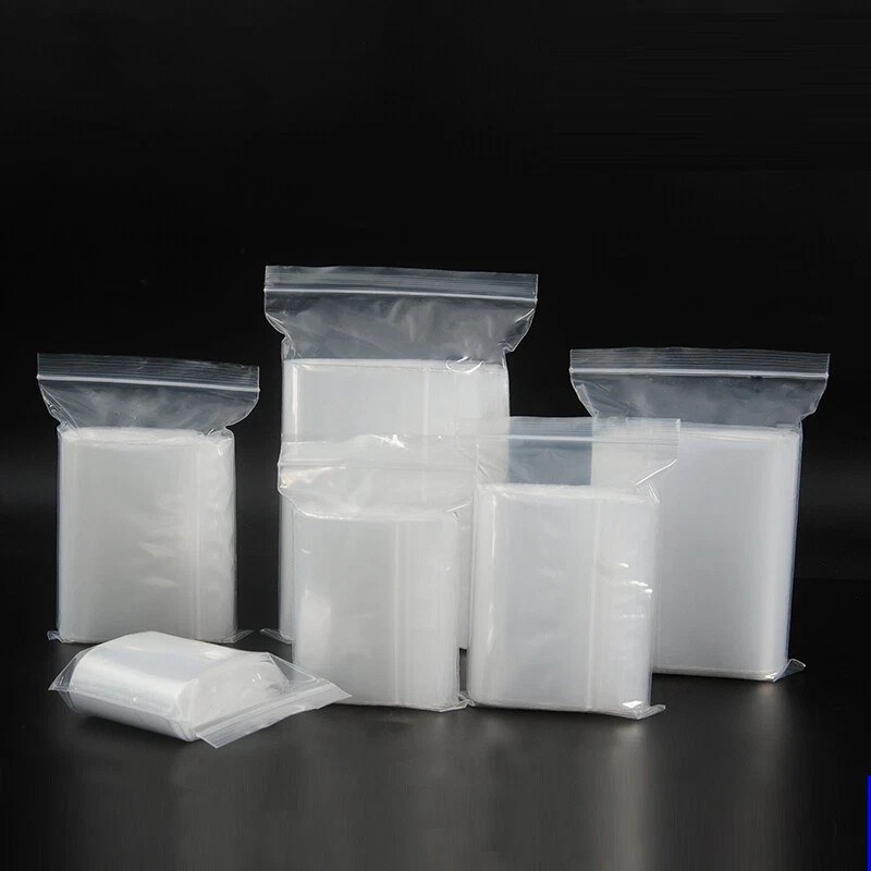 200 Reclosable Top Zipper Bags Poly Clear 2 MIL Zip Baggies Lock Jewelry Buttons