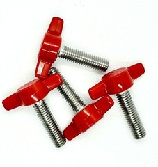 M6 Clamping Thumb Screw T Bolts with Red Butterfly Tee Wing Knob Stainless Steel