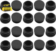 40 Pack 7/8″ round Black PE Plastic Plugs for round Tubing Post, Pipe Post, Chai