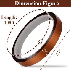 Heat Tape for Sublimation, 2 Rolls 0.5 Inch x 108Ft 0.5″ 108Ft, Brown