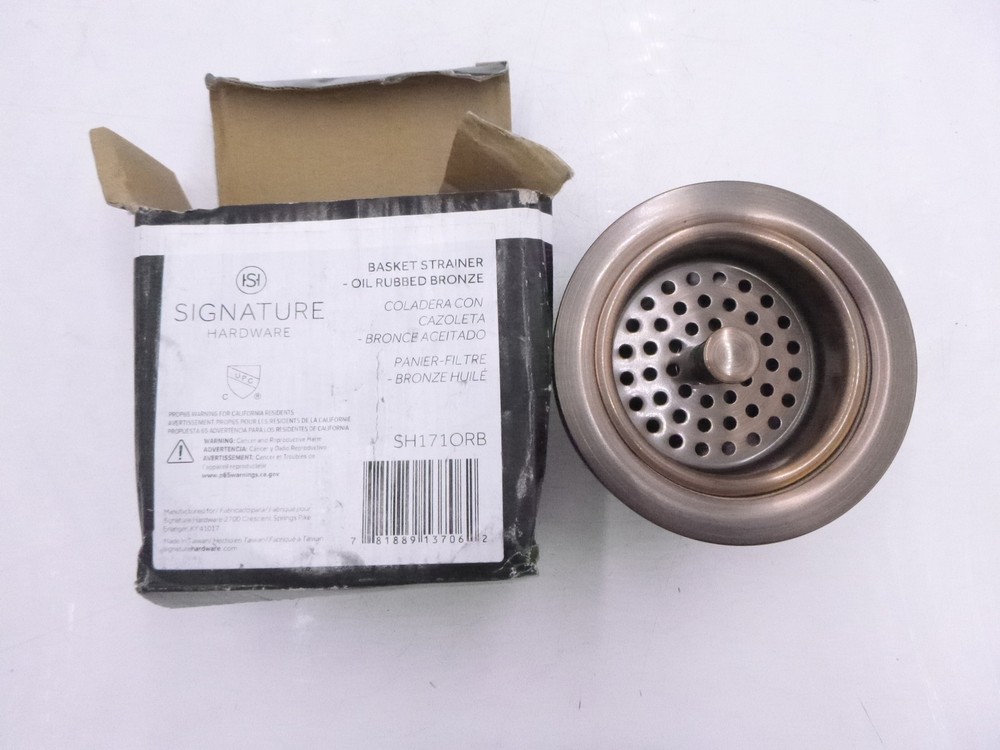 Signature Hardware Basket Strainer Oil Rubbed Bronze SH171ORB