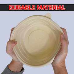 Biodegradable Cornstarch Takeout Bowls with Lids 51oz Extra Large Container K3-1