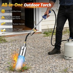 Heavy Duty Propane Torch Weed Burner Kit with 10FT Hose, Igniter & Storage Bag
