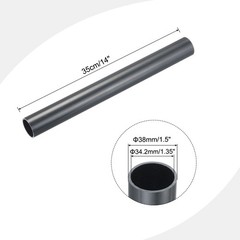 Rigid Round Pipe 34.2mm ID 38mm OD 350mm Dark Grey High Impact