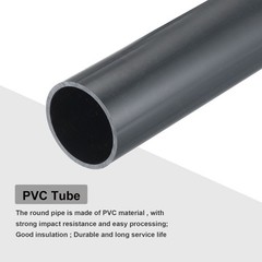 Rigid Round Pipe 34.2mm ID 38mm OD 350mm Dark Grey High Impact