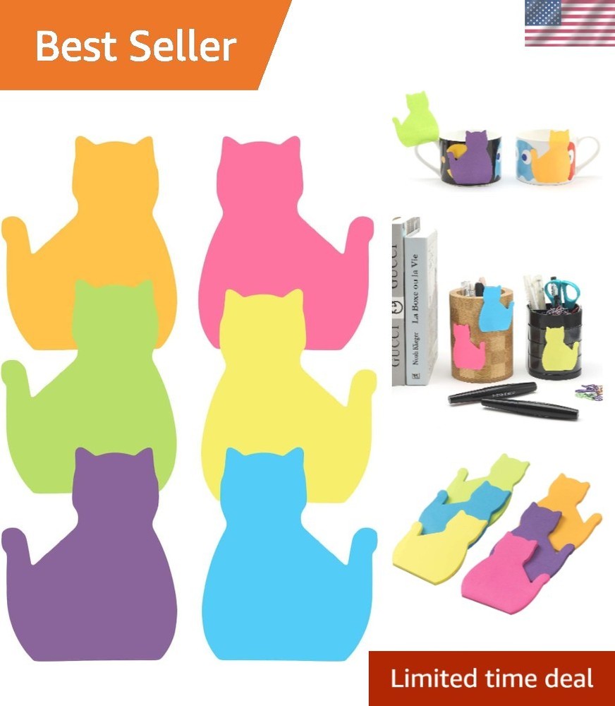 Cute Cat Sticky Notes – Ideal for School, Work, or Personal Use – 180 Sheets