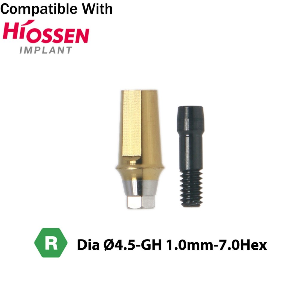 Titanium Straight Abutment Compatible with Osstem Hiossen Regular Ø4.5/5.0/6.0mm