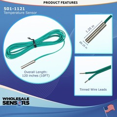 Emerson 501-1121 Replacement Temperature Sensor 12 Month Warranty