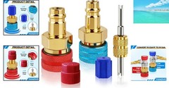 R1234yf to R134a Quick Coupler Adapter Kit with Valve Core Tool – Safe & Durable