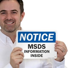 Notice MSDS Information Inside Safety Aluminum Metal Sign 7×10 Inch