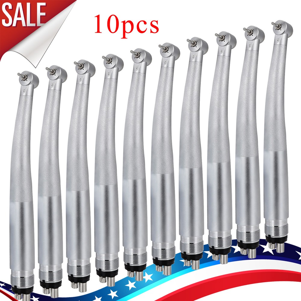 10Pcs Dental Surgical High Speed Handpiece Push Pedo Mini Head 4-Holes Fit Kid