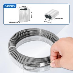 3/32 in Stainless Steel Cable Wire Rope 1000ft, 7×7 Strands Stainless Steel A…
