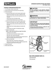 7055 SRT Rototiller Operator Instructions Manual Fits Earthquake Model 7055C