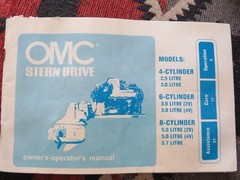OMC Stern Drive Owner’s / Operator’s Manual 4 – 6 – 8 Cylinder – 1981