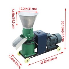 2Roller Feed Pellet Mill Machine Granulator w/6mm Pellet Output 80-120KG/h 220V