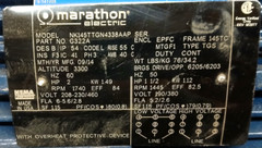 MARATHON ELECTRIC EXPLOSION PROOF MOTOR C322A HP 2 RPM 1740 PH 3 VOLTS 208/460