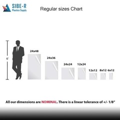 TRANSPARENT BLUE ACRYLIC PLEXIGLASS 1/8″ X 12″ X 12″ PLASTIC SHEET