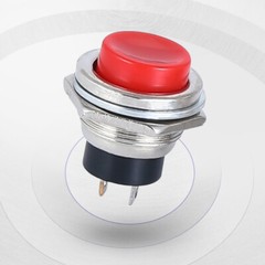 16mm Momentary Push Button Horn Switch OFF (ON) 250V/3A 2 Pin Red Green Black