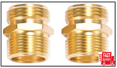 2 Pack 3/4″ GHT to 3/4″ NPT Male Connector, Brass Garden Hose Fitting, Male Hose