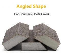 16 PACK Angled Sanding Sponge Block 40 60 80 120 Grit for Grinding Wood Metal US