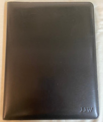 Bosca Old Leather Writing Pad Portfolio Black 922-59 MSRP $225 NWT Monogram JJW