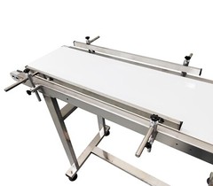 110V 82.7″*7.8″ Food Grade White PU Belt Conveyor Stainless Steel Body 120W