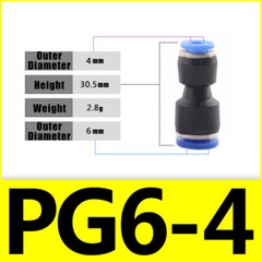Reducing Straight Union Nylon Pneumatic Push Fit Connector Speed Air Line Hose