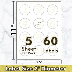 Koala Round Labels 2 Inch Printable Round Stickers Waterproof Matte White Label