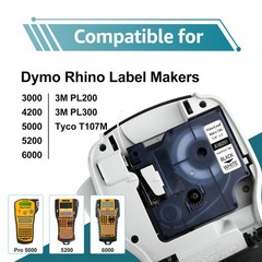 5x For DYMO Rhino 4200/5200 Heat-Shrink Tube 18051 IND Label Tape 1/4″ 3:1 Ratio