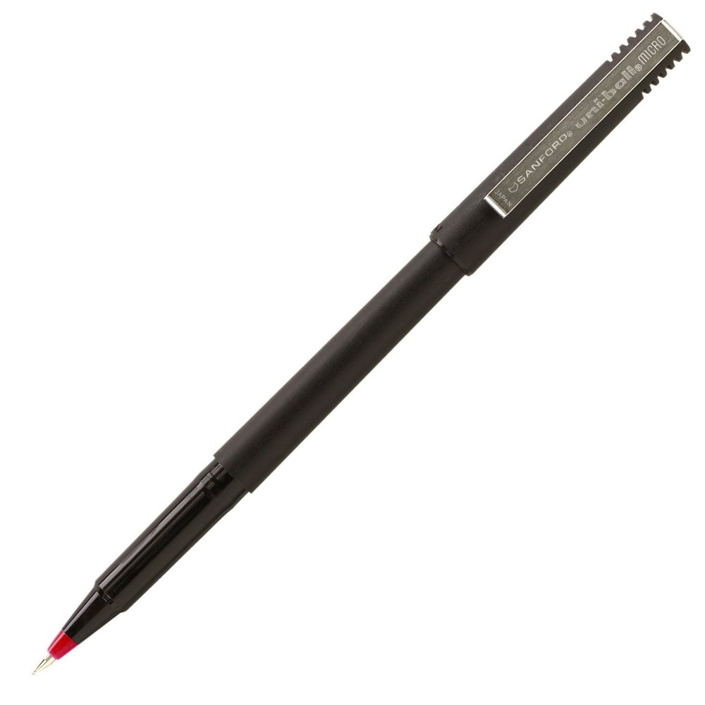 60152 Uni-Ball Roller Rollerball Stick Pen, Red Ink, Micro 0.5mm, Pack of 1