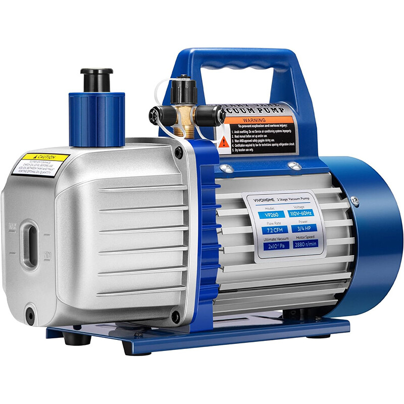 3/4HP 7.2CFM 110V 2Stage HVAC AC Vacuum Pump Air Conditioning w/ 2 Oil Bottles